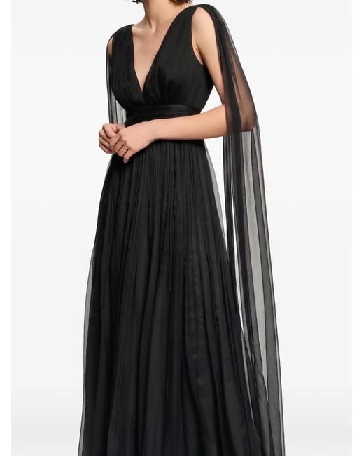 Framboise Black Yamina Cape-Style Maxi Dress
