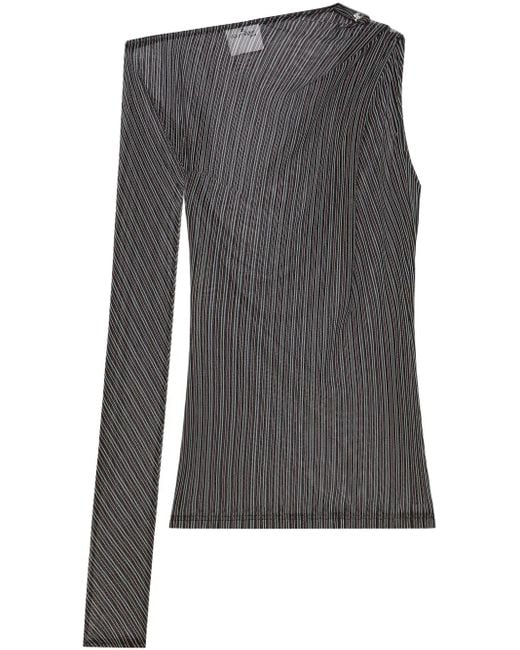 Courreges メッシュ ストライプ トップ Gray
