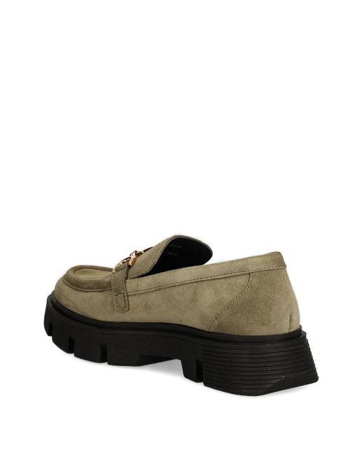 Geox Green Buckle-Detail Platform Loafers