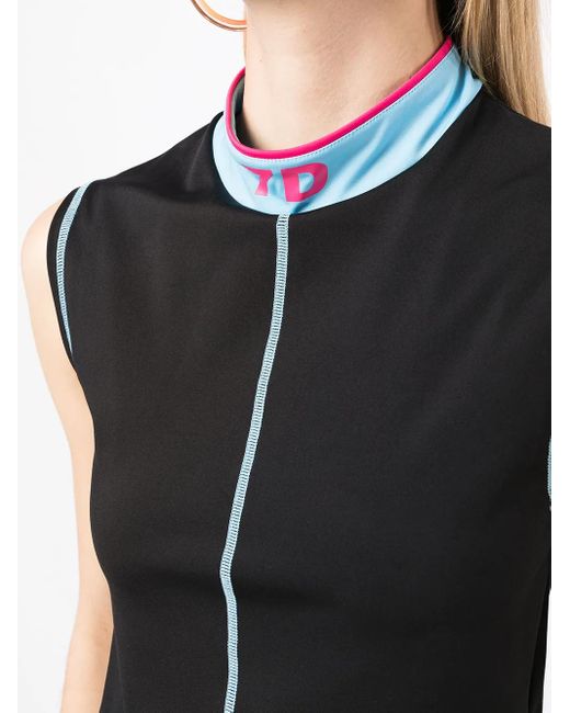 7 DAYS ACTIVE Black Logo-Print Sleeveless Top