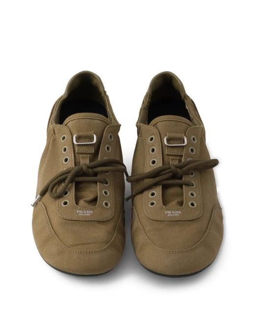 Prada Green Collapse Canvas Sneakers for men