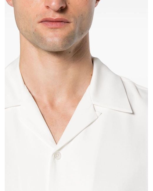 Sandro White Camp-collar Short-sleeve Shirt for men