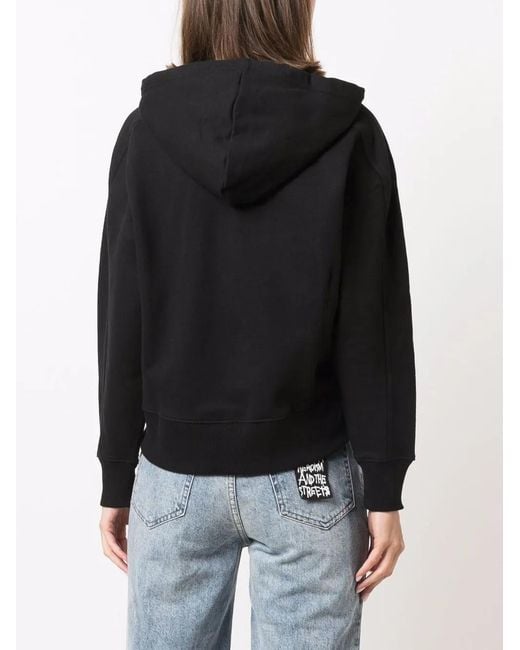 Calvin Klein Black Logo-Print Cotton Hoodie