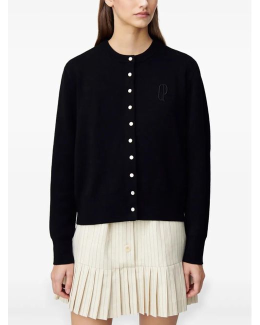 Claudie Pierlot Black Button-Up Cardigan