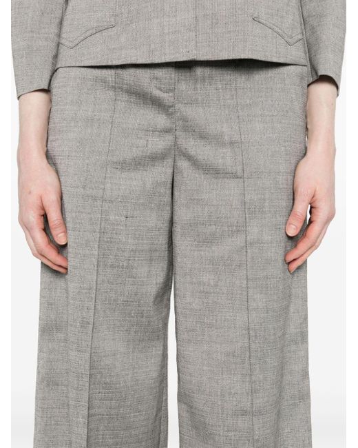 Dorothee Schumacher Gray Linen Tailored Trousers