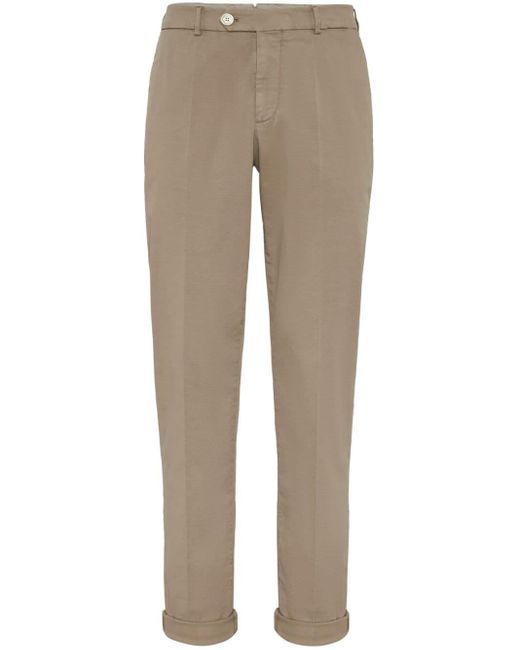 Brunello Cucinelli Natural Cotton-blend Trousers for men