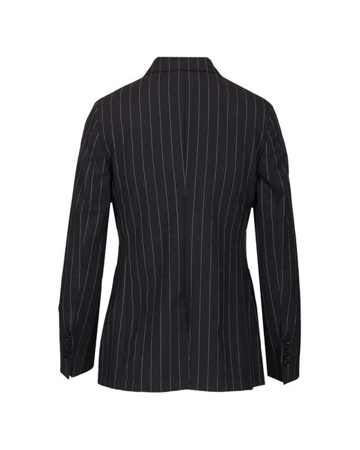 Latorre Blue Pinstripe-Pattern Double-Breasted Jacket