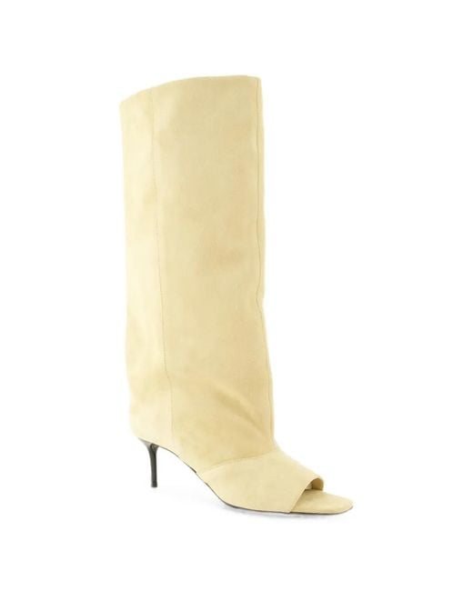 IRO White Open-Toe Suede Boots