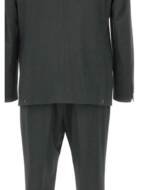 Corneliani Black Single-Breasted Peak-Lapel Suit for men