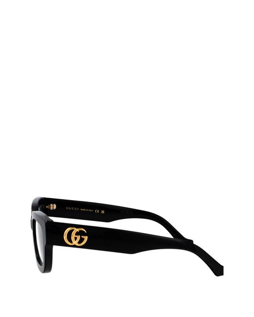 Gucci Black Eckige Brille Mit Gg