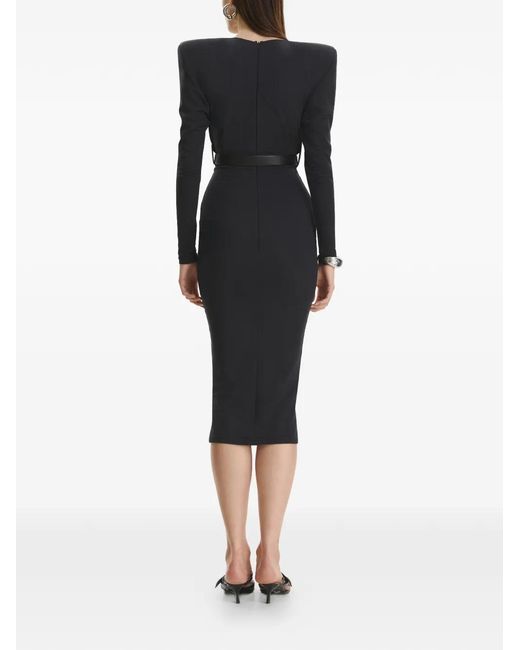 Vestiaire d'un Oiseau Libre Black V-Neck Belted Midi Dress