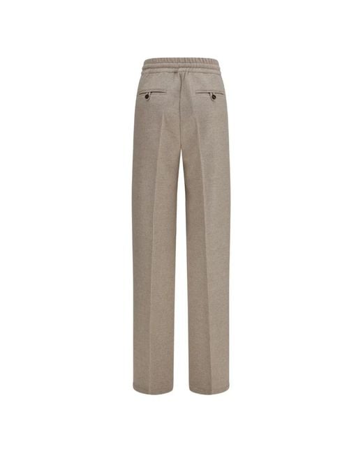 Kiton Natural Check-Pattern Drawstring Trousers