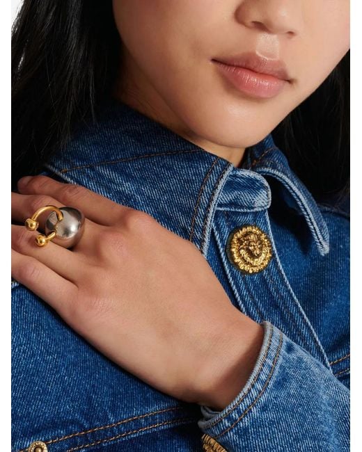 Balmain White Kugelförmiger Piercing-Ring