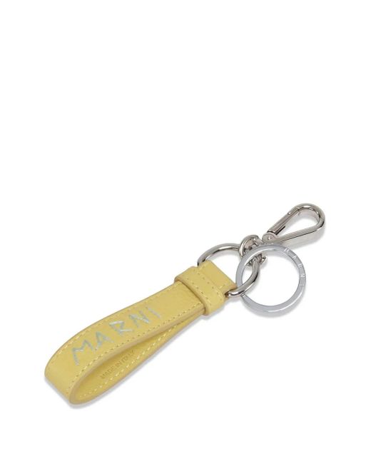 Marni Metallic Leather Keyring With Mending-Embroidery for men