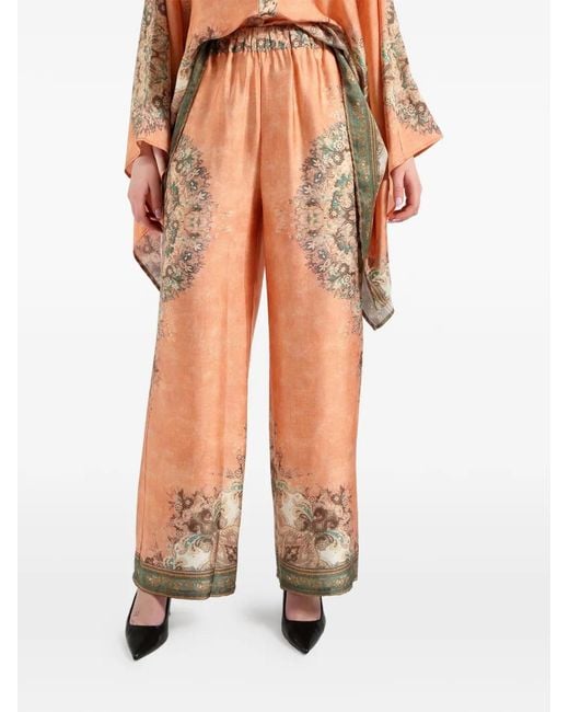 AMOSA Orange Floral Trousers