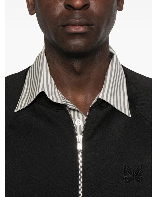 Needles Black Logo-Embroidered Sweatshirt for men