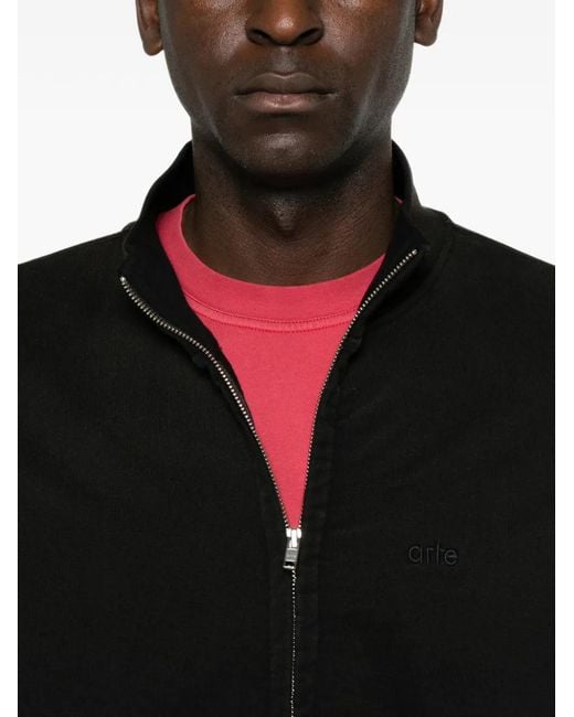 Arte' Black Sunfade Zip-Up Hoodie for men