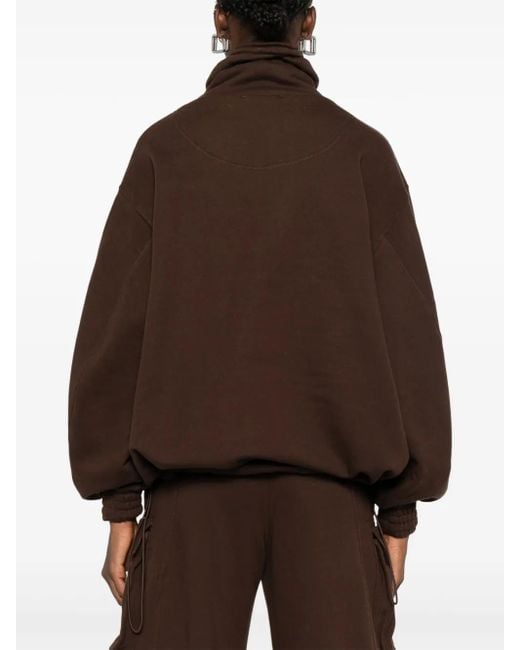 The Attico Het Attico Anorak Brown Cotton Sweatshirt