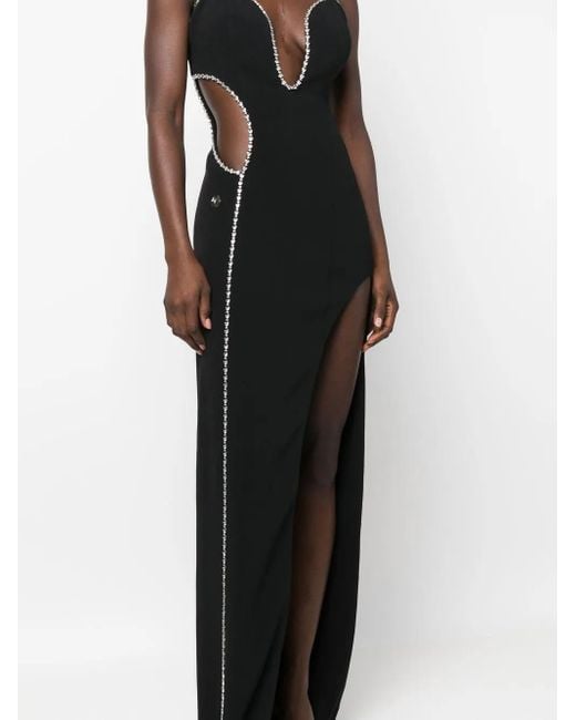 Philipp Plein Black Embellished Sleeveless Maxi Dress