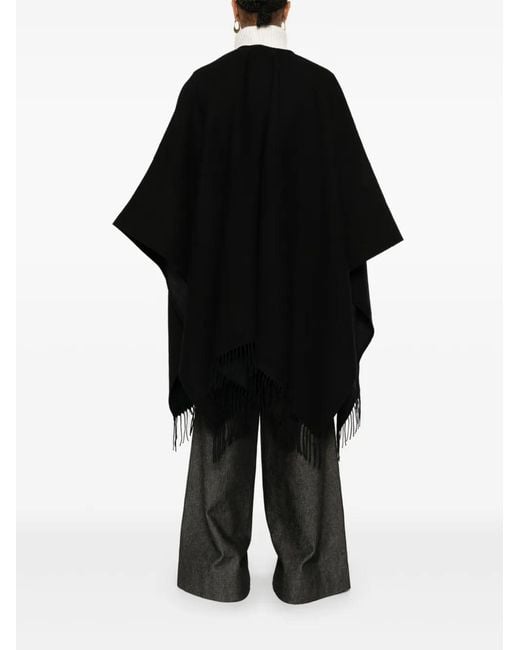 Valentino Garavani Black Vlogo Signature Cashmere Poncho