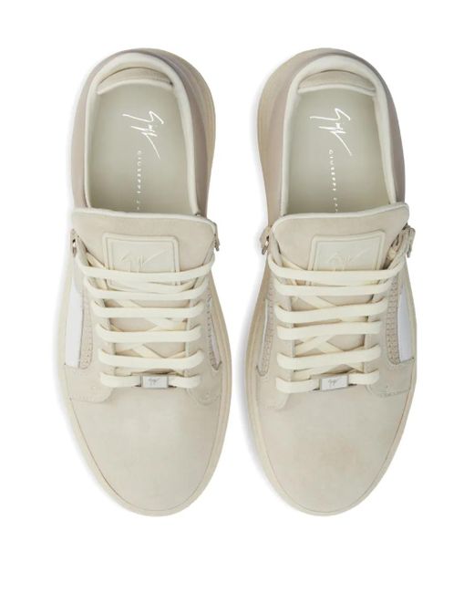Giuseppe Zanotti White Gz94 Zip-Detail Panelled Sneakers for men