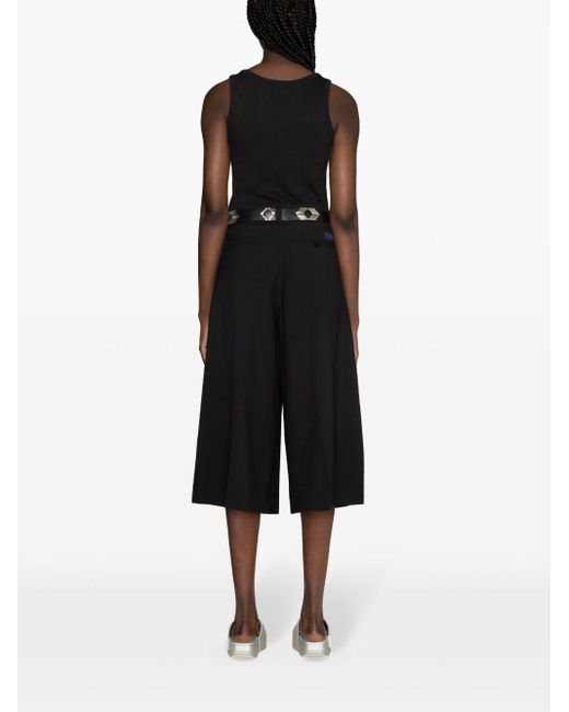 KENZO Black Solid High-waist Cropped Trousers