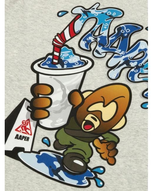 Aape By A Bathing Ape White Aaper Long-Sleeved T-Shirt for men