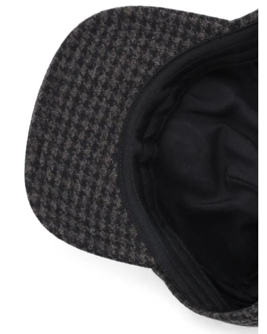 Les Deux Black Houndstooth-Pattern Baseball Cap for men