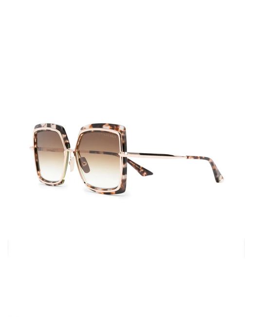 Dita Eyewear Brown Tortoiseshell Square-Frame Sunglasses
