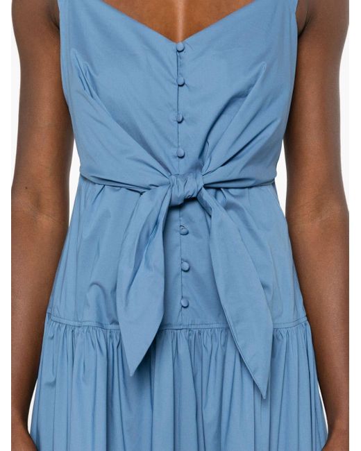 Sleeveless tiered maxi dress Lauren by Ralph Lauren de color Blue