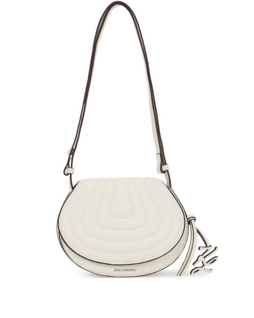 Karl Lagerfeld White Quilted Shoulder Bag