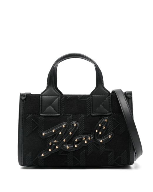 Karl Lagerfeld Black Shopper Mit Monogramm
