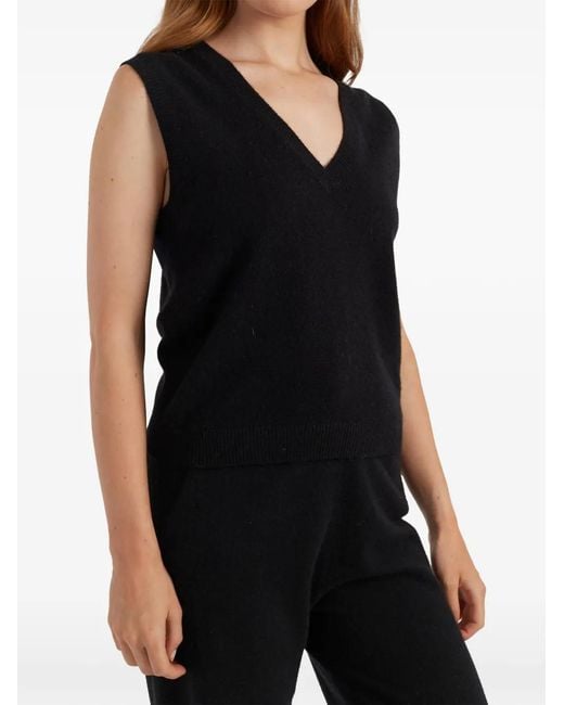 Chinti & Parker Black V-Neck Cashmere Top