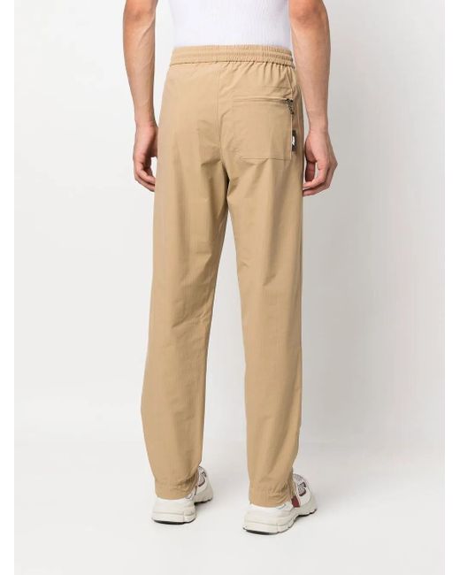 MSGM Natural Logo-Print Elasticated Waist Trousers for men