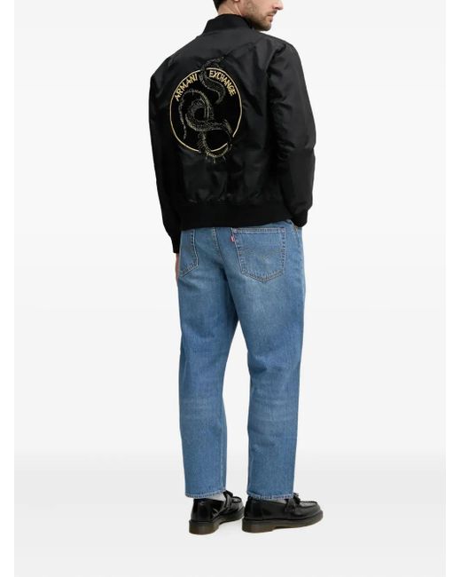ジャケット・アウター ARMANI EXCHANGE REVERSIBLE BOMBERJACKET ARMANI EXCHANGE Embroidered-Snake Reversible Bomber Jacket in