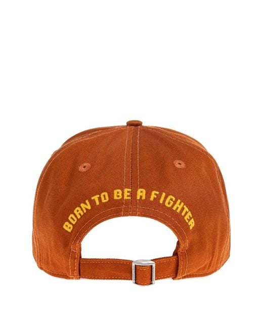DSquared² Orange Logo-Patch Baseball Cap for men