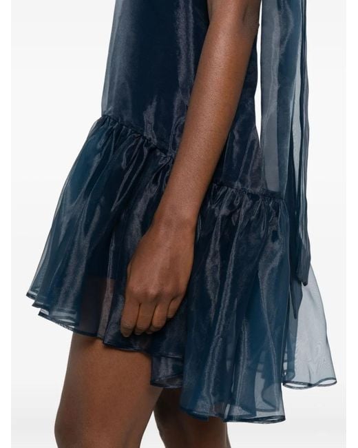 Jonathan Simkhai Blue Beaux Ruffled Mini Dress