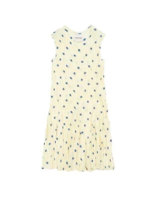 GONGDID DESIGN White Floral Midi Dress