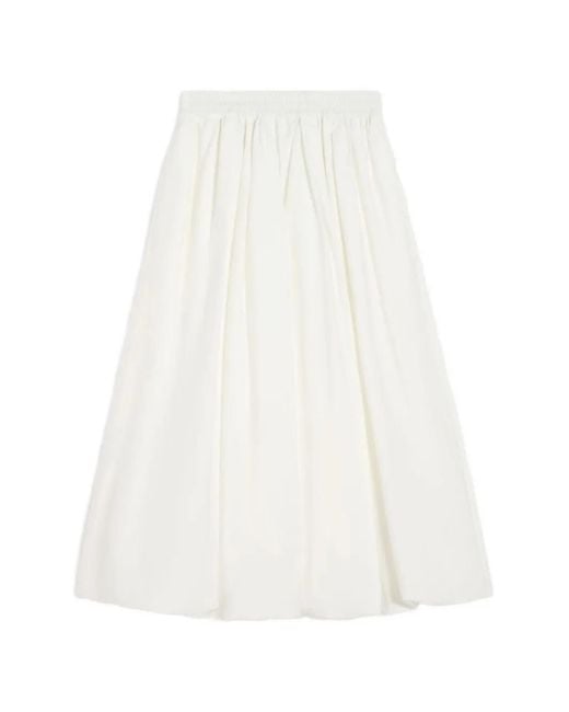 Weekend by Maxmara White Pleated A-Line Maxi Skirt