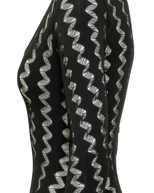 IRO Black Zigzag V-Neck Body