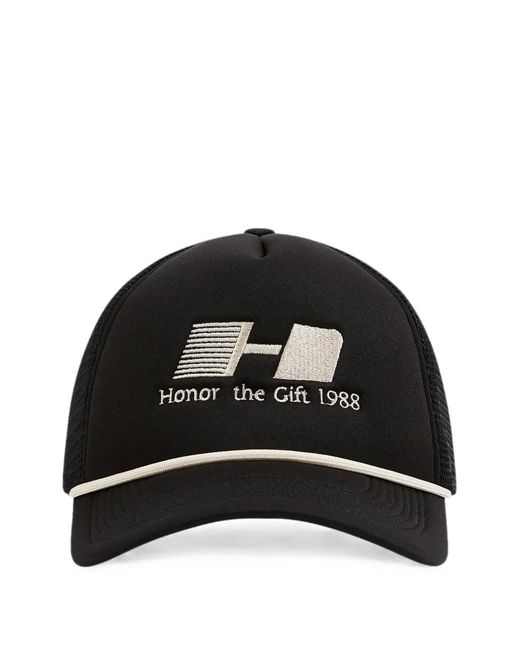 Honor The Gift Black Frequency Curved-Peak Cap for men