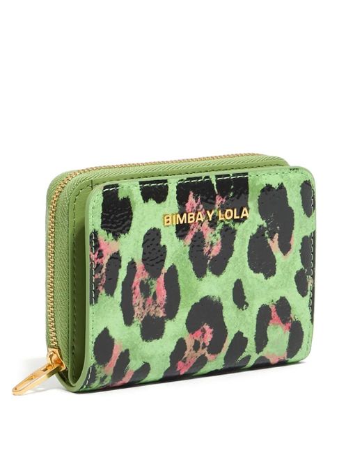 Portamonete Con Stampa Leopardata di Bimba Y Lola in Green
