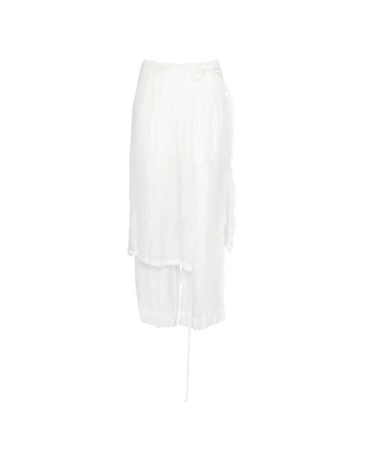 LA PISCINE White Wrinkled Trousers Set