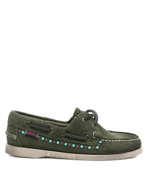Sebago Green Suede Loafers