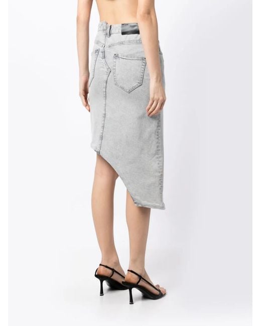 JNBY Gray Asymmetric-Design Denim Skirt
