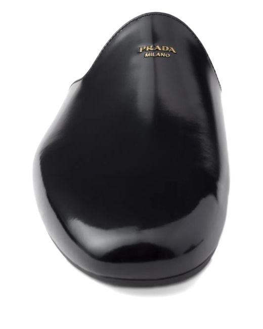 Mules En Cuir À Logo Imprimé Prada pour homme en coloris Black