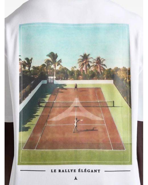 Manière De Voir White Aaron Graphic T-Shirt for men