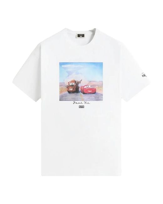 Kith White X Disney Pixar Cars Graphic T-Shirt for men