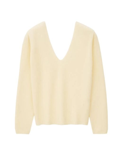 Ba&sh Natural Sollene V-Neck Knitted Top