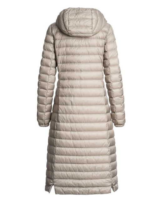 Parajumpers Gray Hooded Quilted Coat